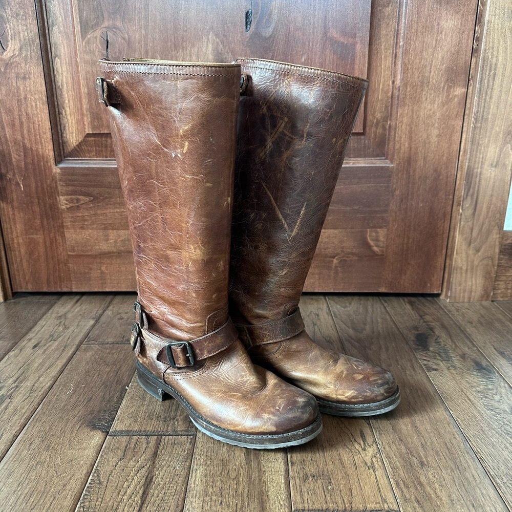 Frye Brown Leather Tall Boots